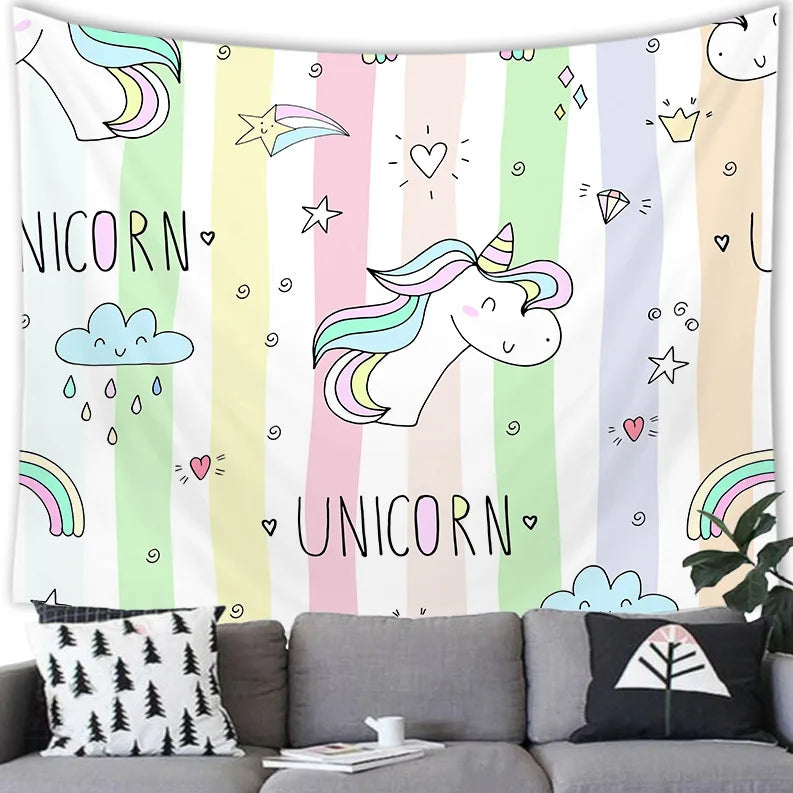 Dreamy Galaxy Unicorn Tapestry
