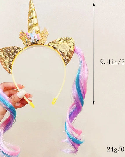 White Braided Unicorn Wig Headband