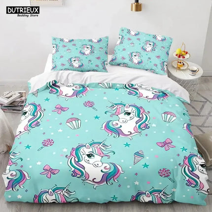 Mint Cupcake Unicorn Bedding
