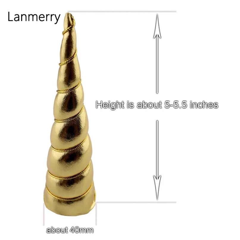 Pack of 10 Gold Iridescent Unicorn Horns