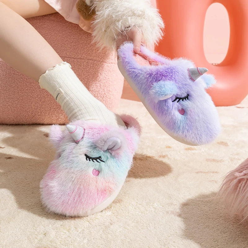 Cozy Fluffy Unicorn Winter Shoes