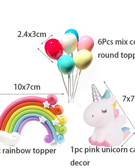 Rainbow Balloon Unicorn Cake Topper