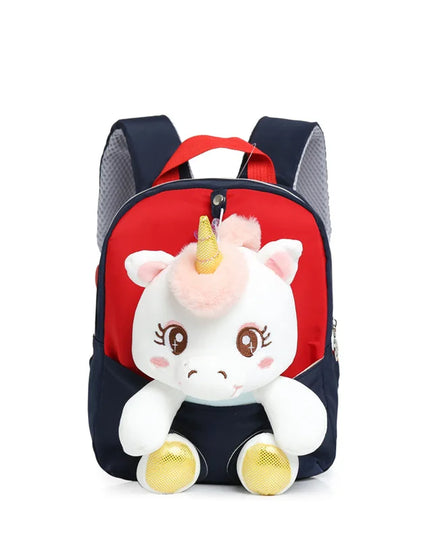 Dark Blue Plush Unicorn Toddler Backpack