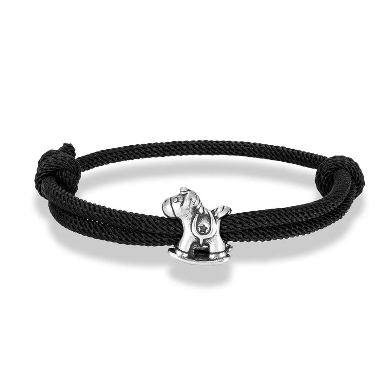 Black Rope Unicorn Bracelet