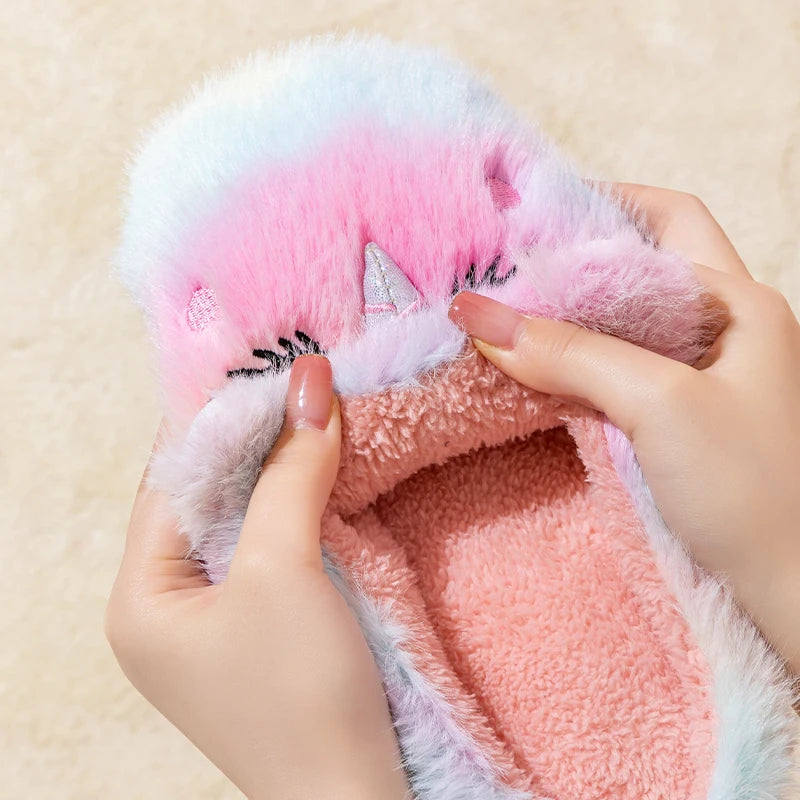 Cozy Pastel Unicorn Slippers