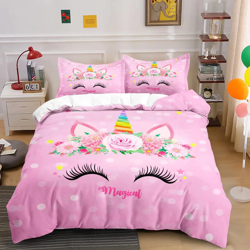 Magical Dotted Unicorn Bedding