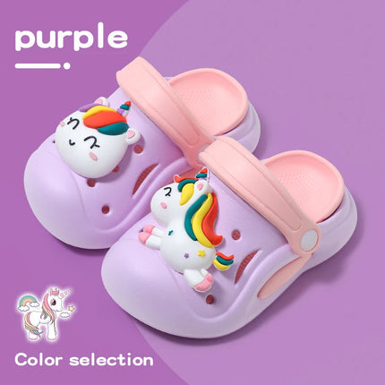 Purple Unicorn Charm Clogs