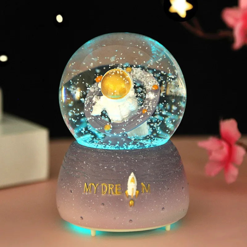 Rainbow Snow Globe Music Box