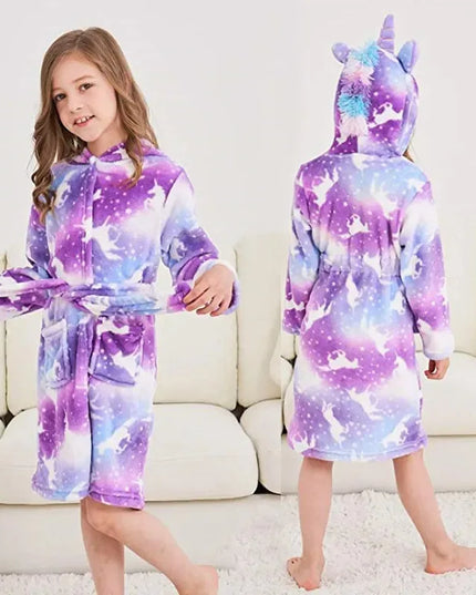 Purple Galaxy Unicorn Nighttime Robe