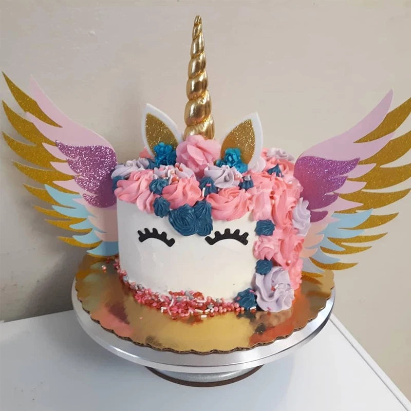 Glitter Wings Unicorn Cake Topper