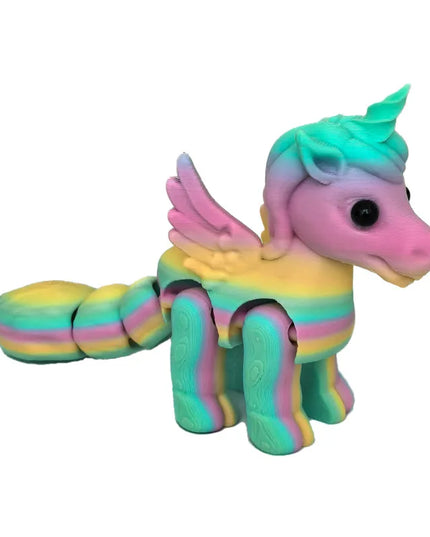Rainbow Unicorn Figurine with Wings