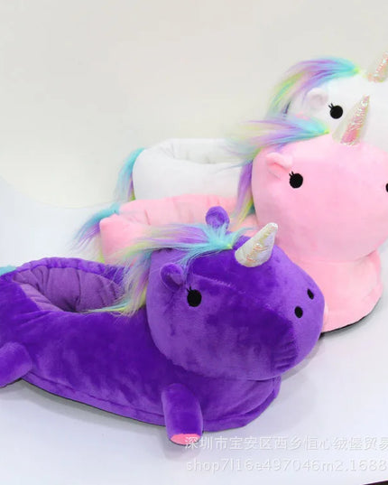 Giant Plush Unicorn Slippers