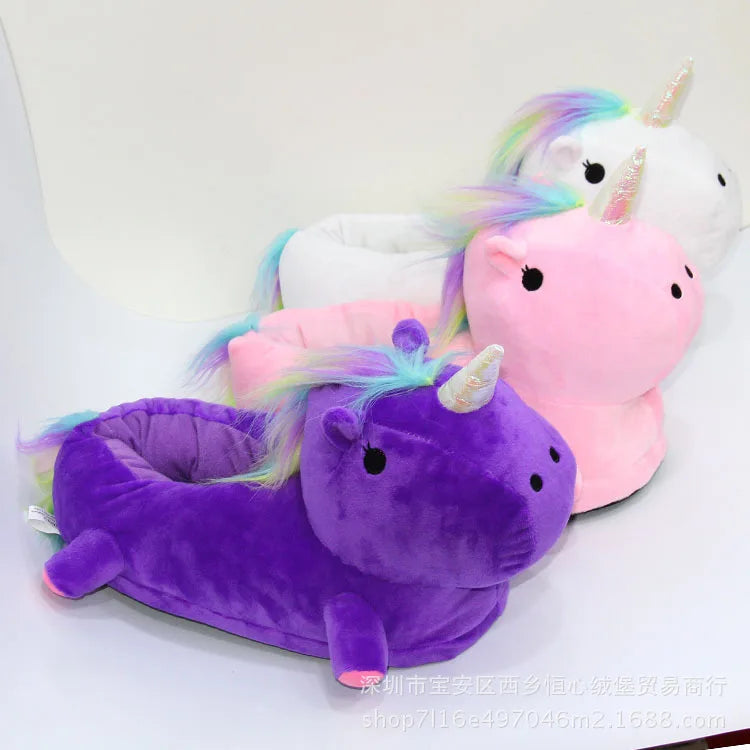 Giant 28cm Plush Unicorn Slippers