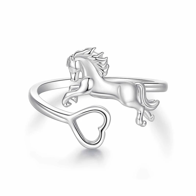 925 Silver Unicorn Heart Ring