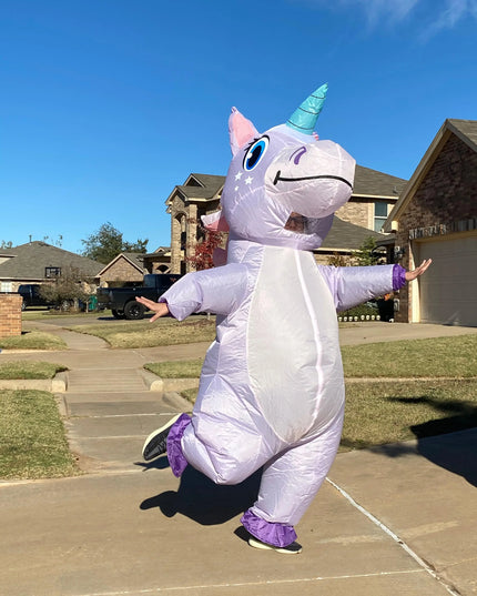 Purple Inflatable Costume Unicorn Adult