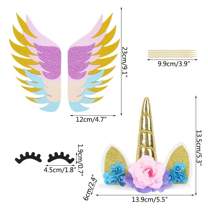 Large Unicorn Cake Topper with Wings
