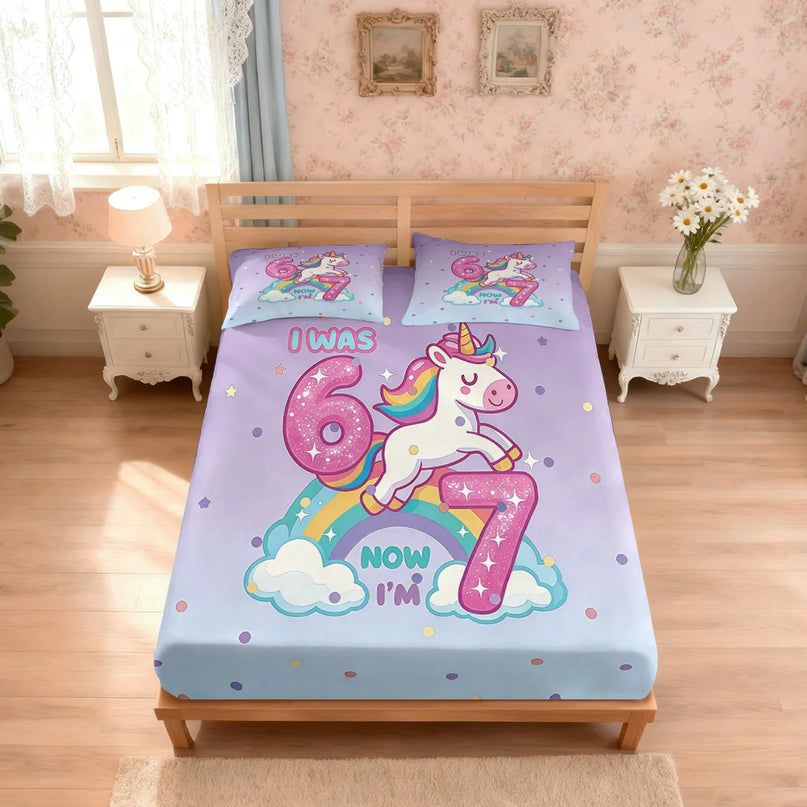 Birthday Unicorn Bed Sheet Set