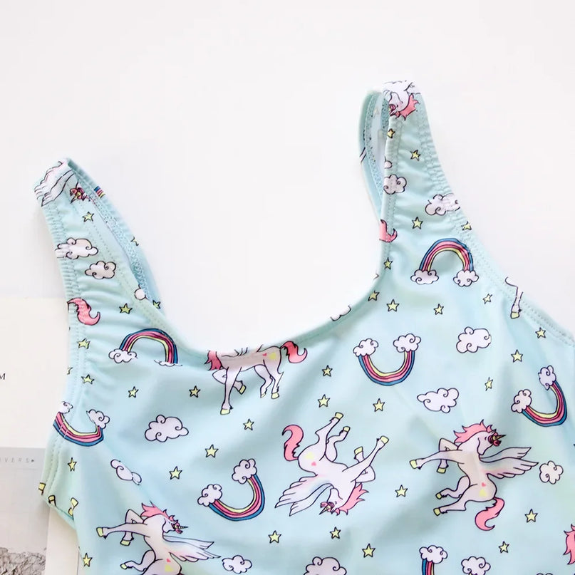 Blue Unicorn Swim Dress Swimsuit