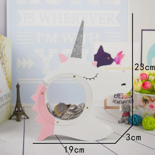 Sparkly Unicorn Head Piggy Bank