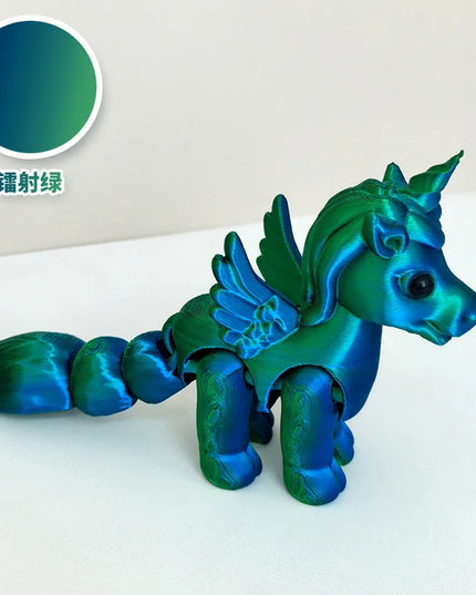 Green Iridescent 3D Unicorn Figurine