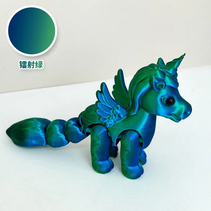 Green Iridescent 3D Unicorn Figurine