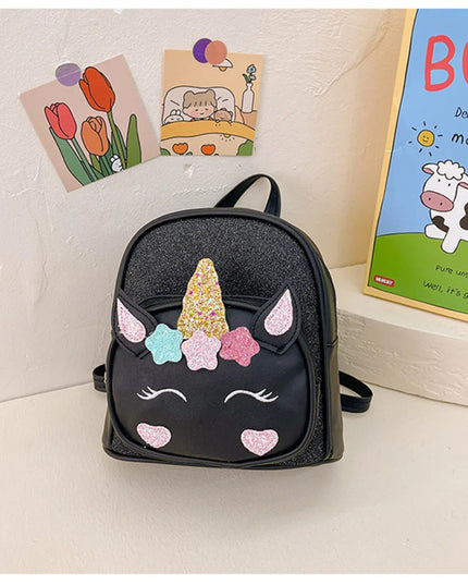 Black Unicorn Backpack with Glitter Horn