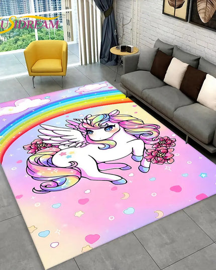 Sparkly Rainbow Unicorn Rug