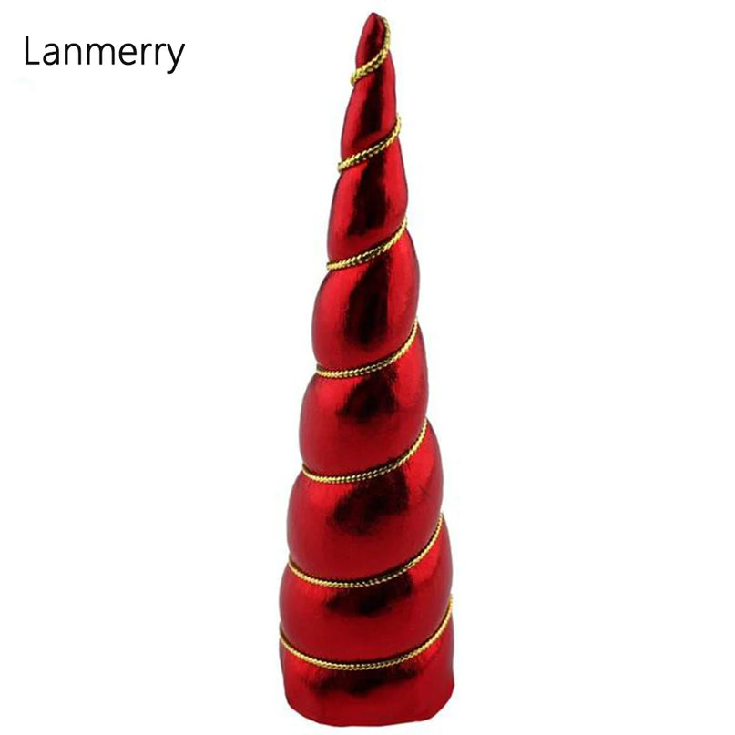 10PCS Red Metallic Unicorn Horns
