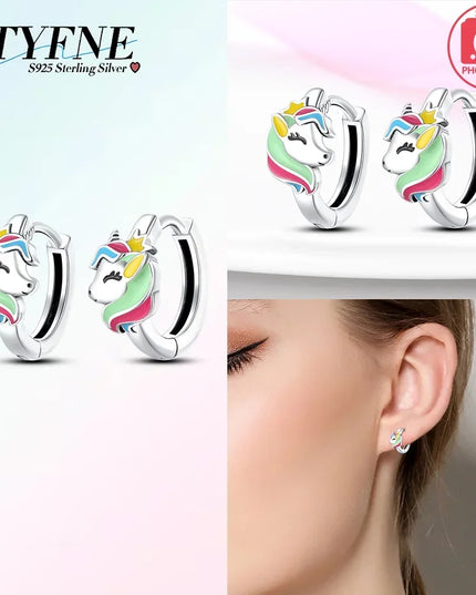 Gentle Unicorn Huggie Earrings
