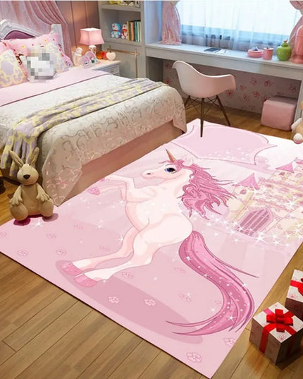 Cute Flower Crown Unicorn Rug