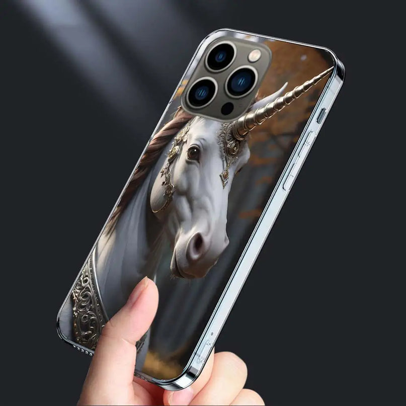Gold Horn Unicorn Portrait Case