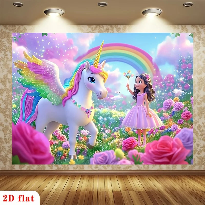 Princess Unicorn Garden Tapestry