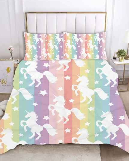 Stripe Silhouette Unicorn Bedding