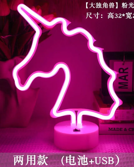 Pink Unicorn Neon Night Light Sign