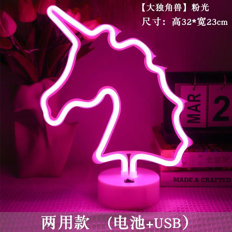 Pink Unicorn Neon Night Light Sign