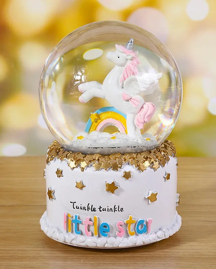 Musical Snow Globe Unicorn Moon
