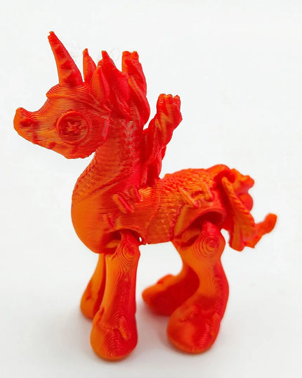 Orange Large Unicorn Figurine 3D Printed