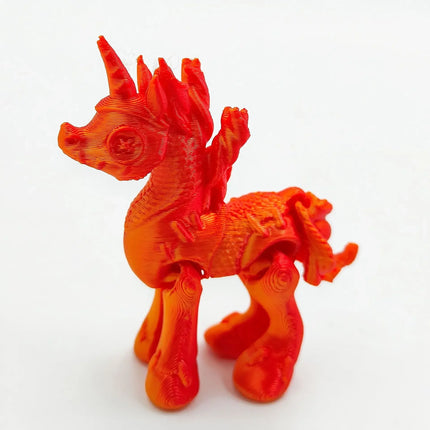 Orange Large Unicorn Figurine 3D Printed