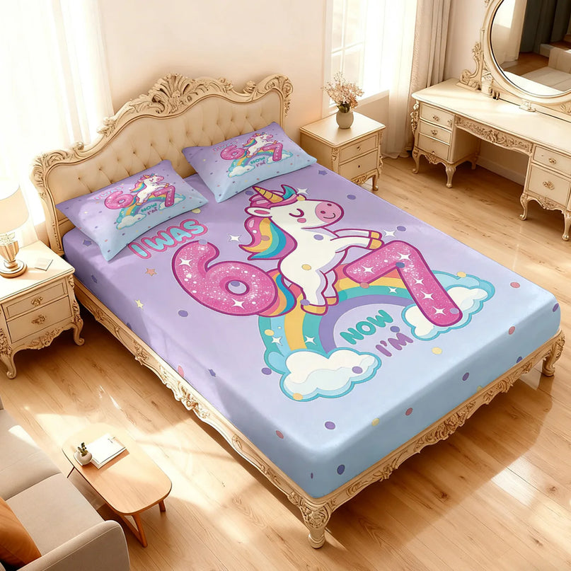 Birthday Unicorn Bed Sheet Set