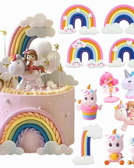 Rainbow Unicorn Cloud Cake Topper