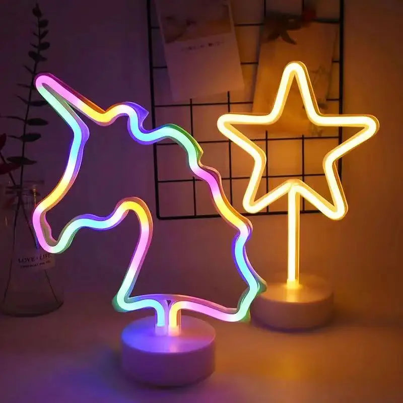 Rainbow Unicorn Neon Night Light Sign
