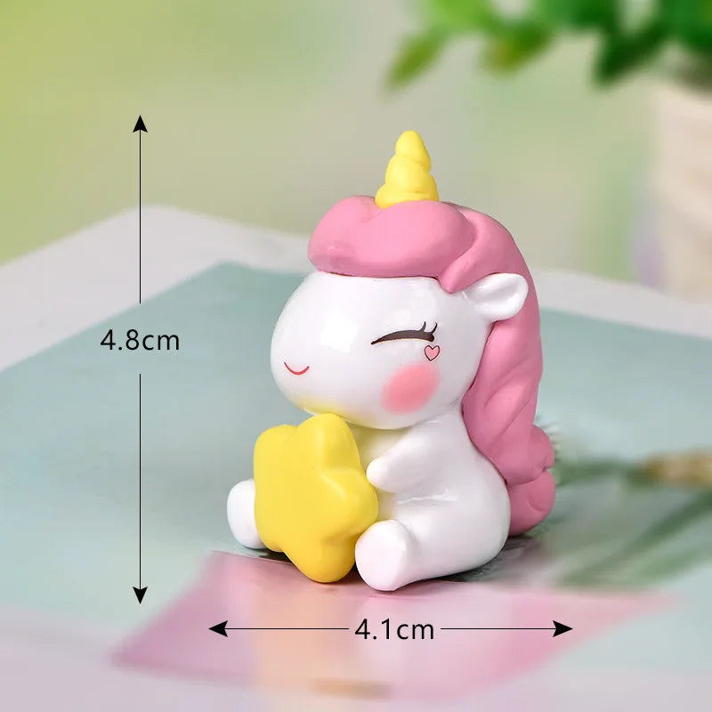 Pink Lying Unicorn Fondant Figurine