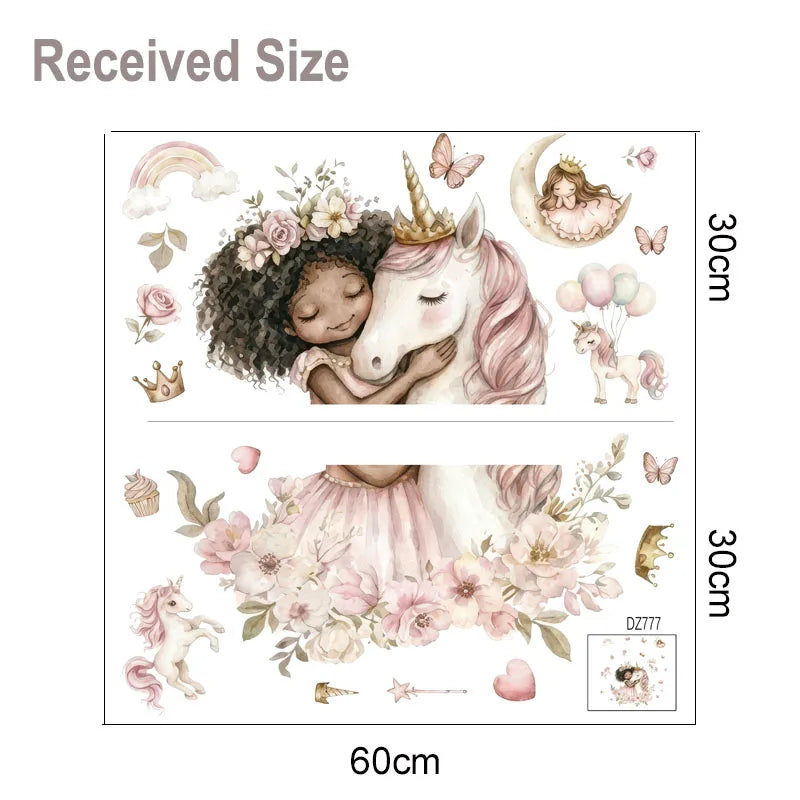 Pink Unicorn Wall Sticker for Girls