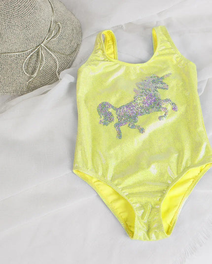 Yellow Shimmer Unicorn Swimsuit