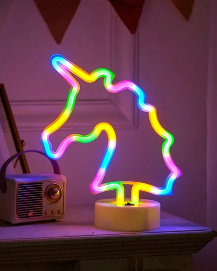 Rainbow Unicorn Neon Night Light Sign