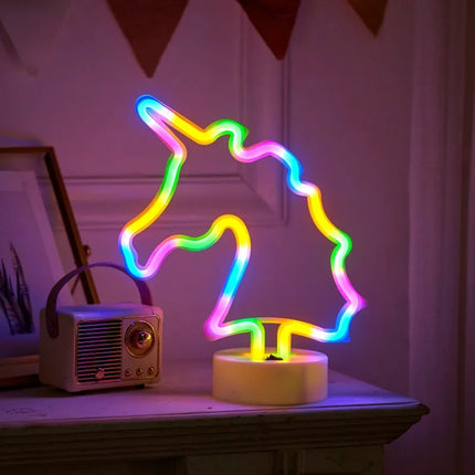 Rainbow Unicorn Neon Night Light Sign