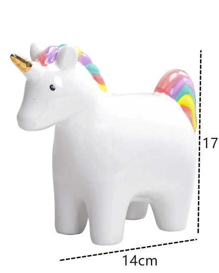 Rainbow Mane Unicorn Piggy Bank
