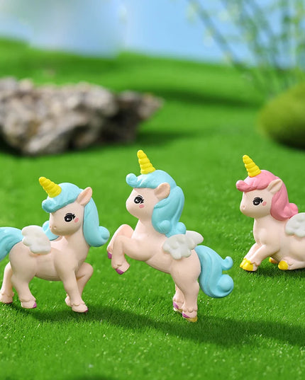 Cartoon Unicorn Figurine Set