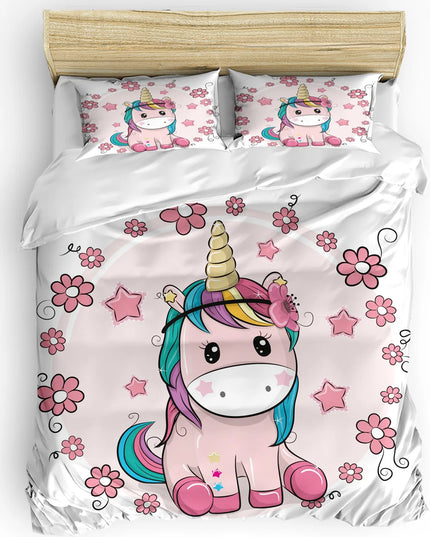 Kawaii Chibi Flower Unicorn Bedding