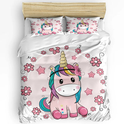 Kawaii Chibi Flower Unicorn Bedding